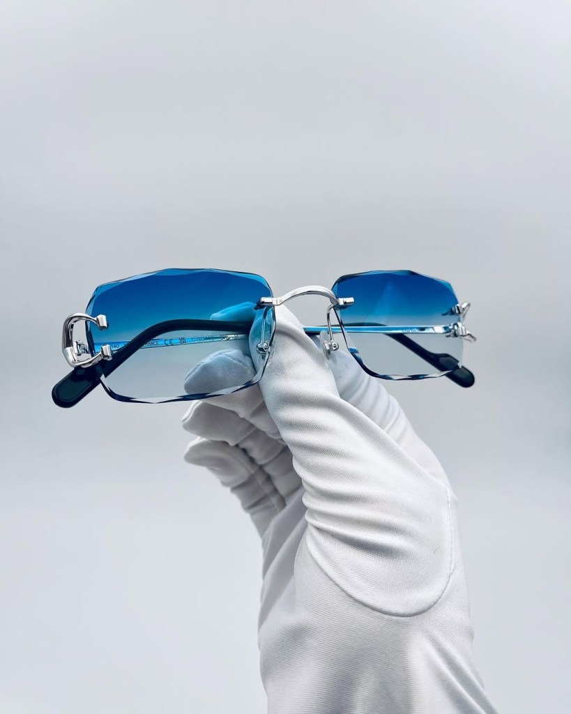 Diamond Cut Rimless Ocean Platinum