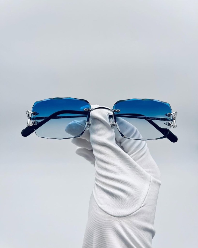 Diamond Cut Rimless Ocean Platinum