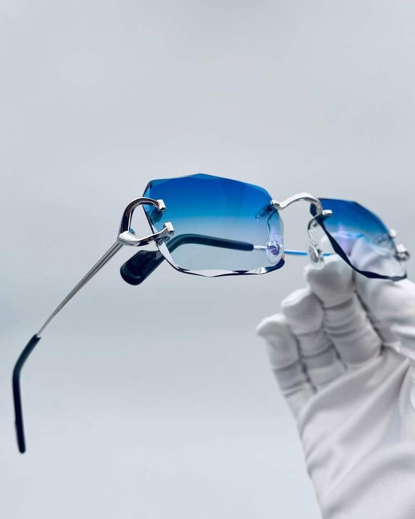 Diamond Cut Rimless Ocean Platinum